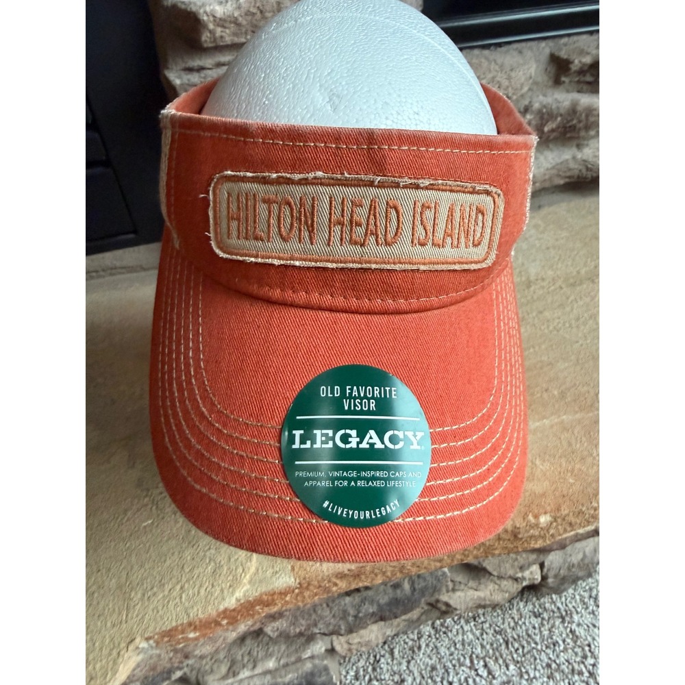Legacy Old Favorite Visor Hilton Head Island Orange Mesh Snapback Sun Hat Golf